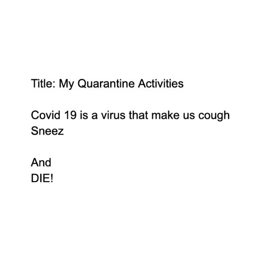 Seth's handwritten daily journal entry